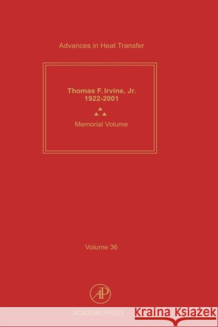 Advances in Heat Transfer James P. Hartnett Thomas F. Irvine Young I. Cho 9780120200351 
