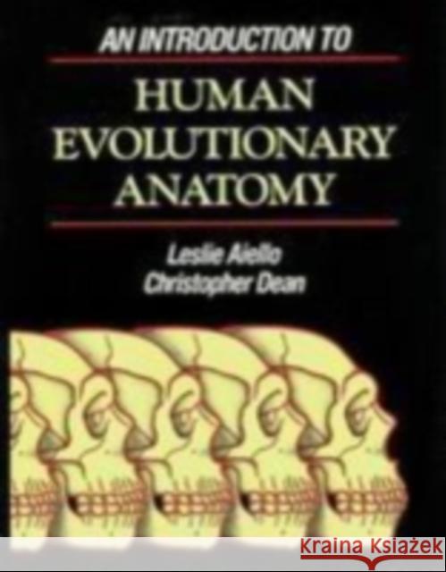 An Introduction to Human Evolutionary Anatomy Annette Aiello Leslie Aiello Christopher Dean 9780120455911 Academic Press