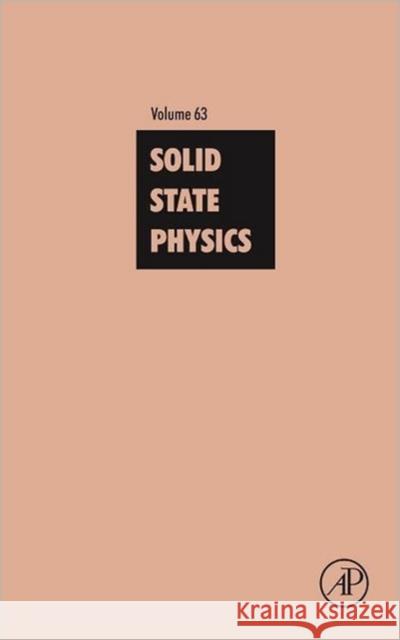 Solid State Physics: Volume 63 Stamps, Robert L. 9780123970282