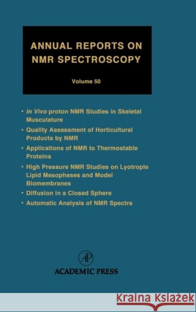 Annual Reports on NMR Spectroscopy Graham A. Webb 9780125054607 Academic Press