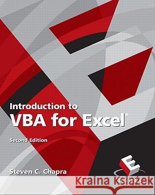 Introduction to VBA for Excel Steven Chapra 9780132396677 0