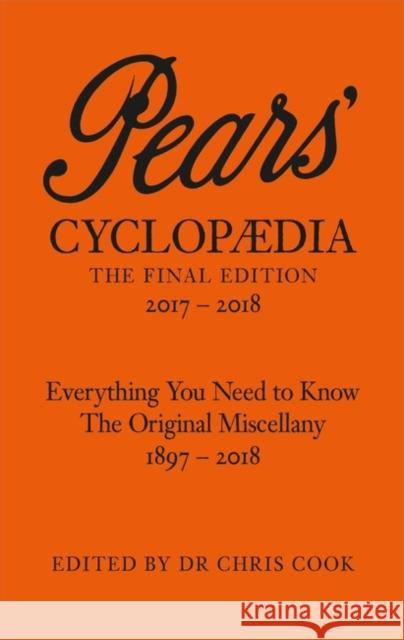 Pears' Cyclopaedia 2017-2018 Cook, Chris 9780141985541