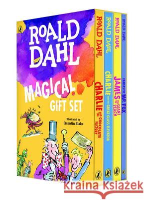 Roald Dahl Magical Gift Set (4 Books): Charlie and the Chocolate Factory, James and the Giant Peach, Fantastic Mr. Fox, Charlie and the Great Glass El Roald Dahl Quentin Blake 9780142414972 Puffin Books