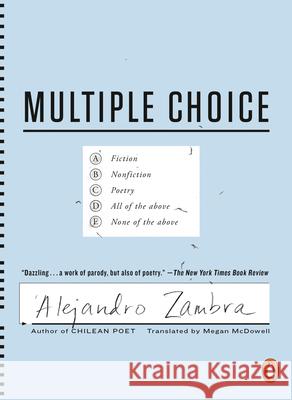 Multiple Choice Alejandro Zambra Megan McDowell 9780143109198 Penguin Books