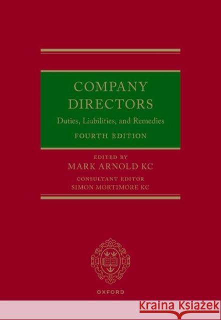 Company Directors Simon (Barrister, Barrister, South Square) Mortimore QC 9780192842879 Oxford University Press