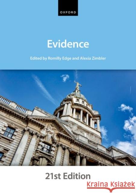 Evidence The City Law School 9780192857934 Oxford University Press