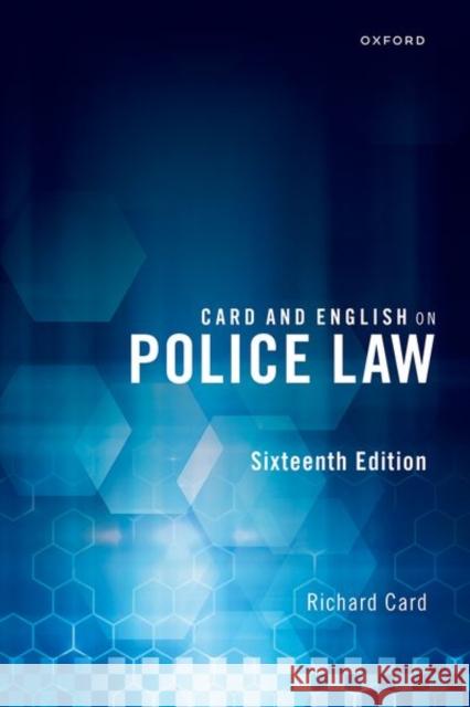 Card and English on Police Law 16th Edition Card 9780192866165