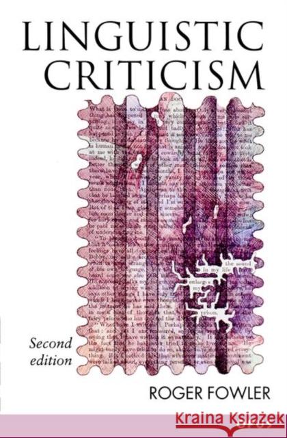 Linguistic Criticism Roger Fowler 9780192892614 Oxford University Press