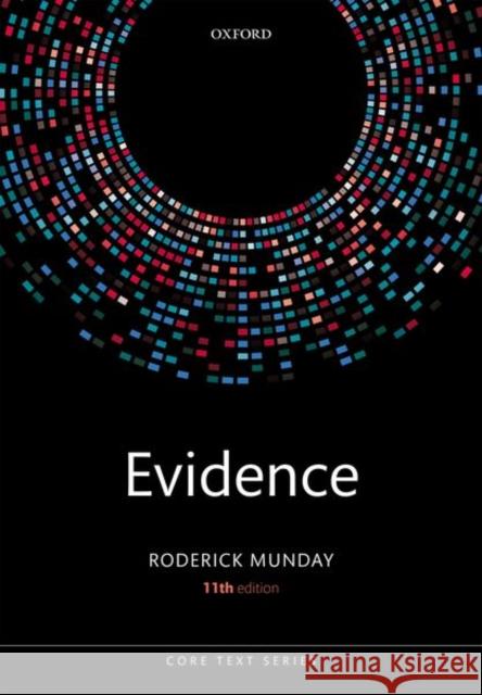 Evidence Roderick (Reader Emeritus in Law at the University of Cambridge. Fellow Emeritus at Peterhouse, Cambridge) Munday 9780192895660 Oxford University Press