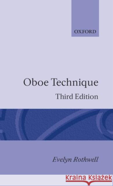 Oboe Technique Evelyn Rothwell 9780193223332 Oxford University Press