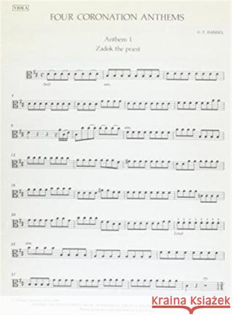 Four Coronation Anthems  9780193352711 Oxford University Press
