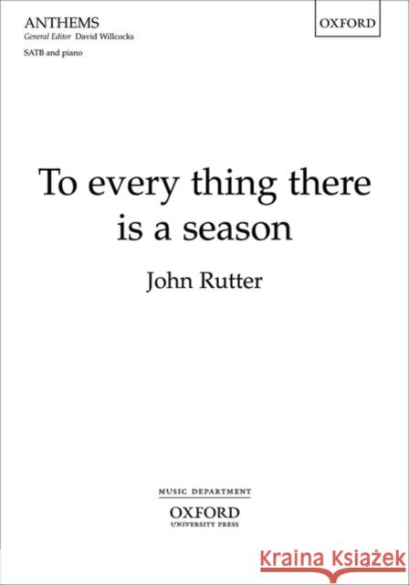 To every thing there is a season  9780193362758 Oxford University Press