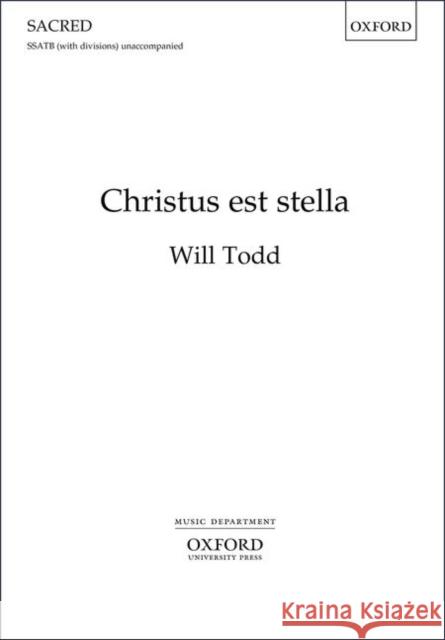 Christus Est Stella: Vocal Score Will Todd   9780193369061 Oxford University Press