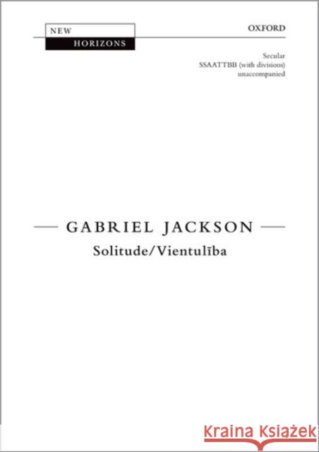 Solitude/Vientuliba Gabriel Jackson   9780193415928 Oxford University Press