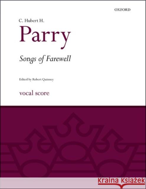 Songs of Farewell Vocal score  9780193518469 