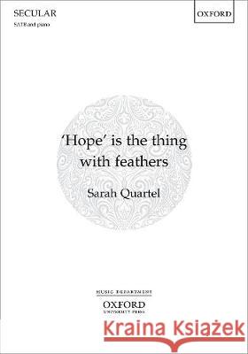 'Hope' is the thing with feathers Sarah Quartel   9780193530270 Oxford University Press