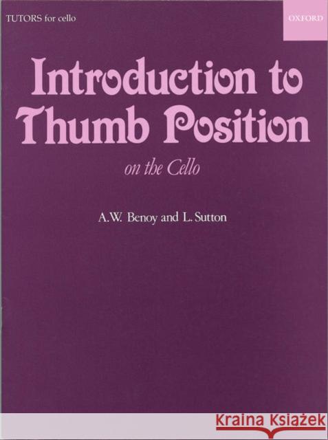 An Introduction to Thumb Position  9780193554672 