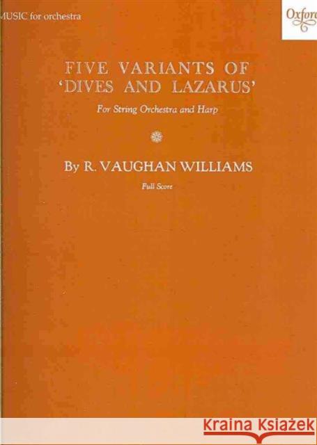 Five Variants on 'Dives and Lazarus'  9780193690806 Oxford University Press