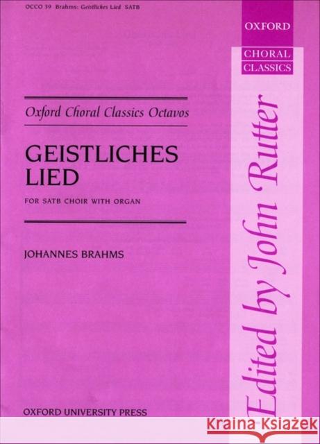 Geistliches Lied (Sacred Song), Op. 30  9780193851733 Oxford University Press