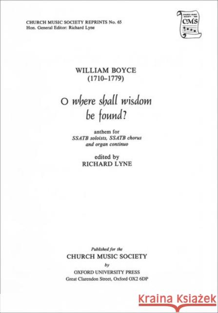 O where shall wisdom be found?  9780193953291 Oxford University Press