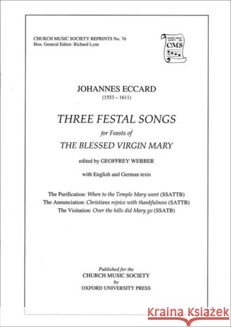 Three Festal Songs  9780193953437 Oxford University Press