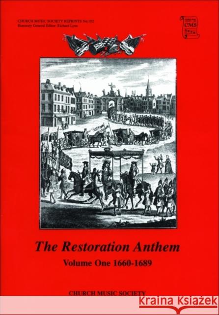 The Restoration Anthem Volume 1 1660-1689  9780193953796 Oxford University Press