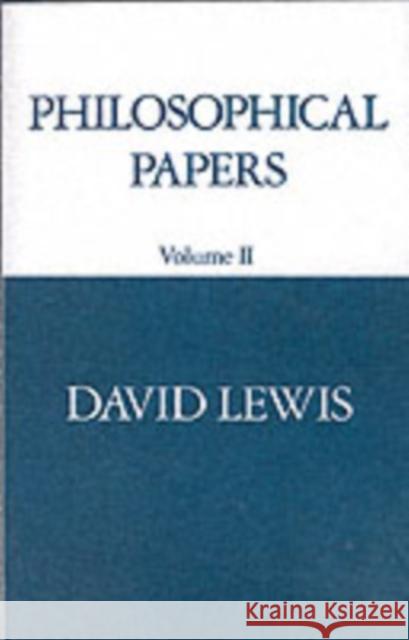 Philosophical Papers Lewis, David 9780195036466 0