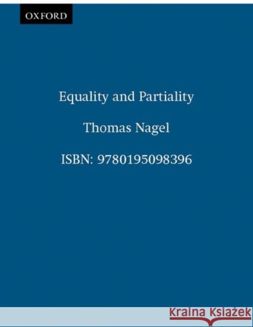 Equality and Partiality Thomas Nagel 9780195098396 0