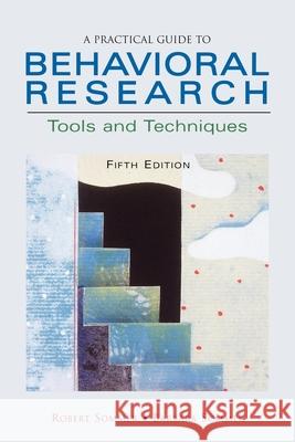 A Practical Guide to Behavioral Research: Tools and Techniques Sommer, Robert 9780195142099