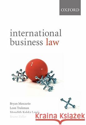 International Business Law Mercurio, Bryan 9780195560176 Oxford University Press