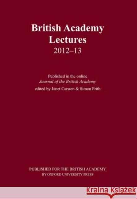 British Academy Lectures Carsten, Janet 9780197265666 Oxford University Press, USA
