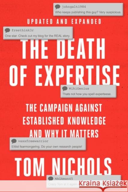 The Death of Expertise Nichols 9780197763834
