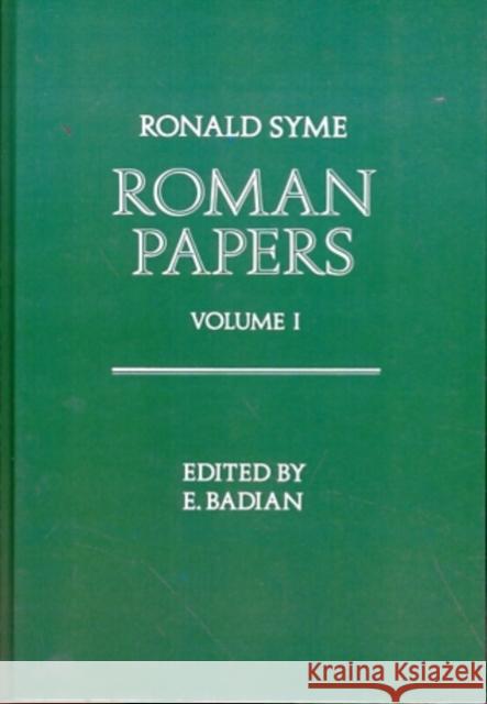 Roman Papers Volume 1  9780198143673 OXFORD UNIVERSITY PRESS