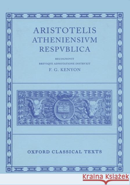 Atheniensivm Respvblica Aristotle 9780198145066 OXFORD UNIVERSITY PRESS