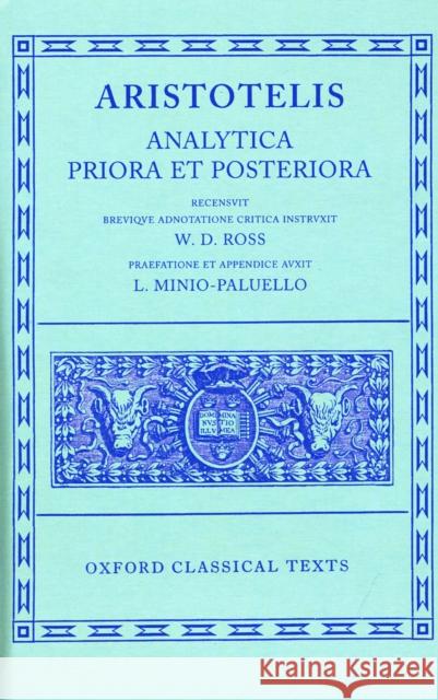 Analytica Priora Et Posteriora Aristotle 9780198145622 Oxford University Press