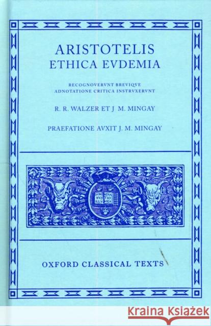 Aristotelis Ethica Evdemia Aristotle 9780198145752