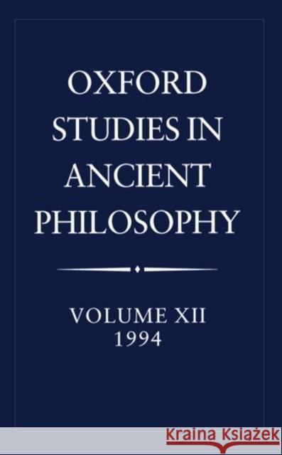 Oxford Studies in Ancient Philosophy Taylor, C. C. W. 9780198235279 Clarendon Press