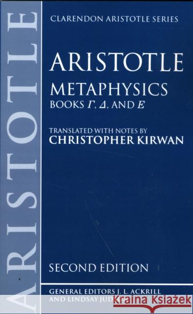 Metaphysics: Books Gamma, Delta, and Epsilon Aristotle 9780198240877 0