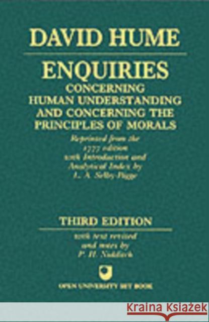 Enquiries Concerning Human Understanding and Concerning the Principles of Morals Hume, David 9780198245360 0