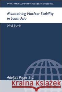 Maintaining Nuclear Stability in South Asia    9780198294061 Taylor & Francis