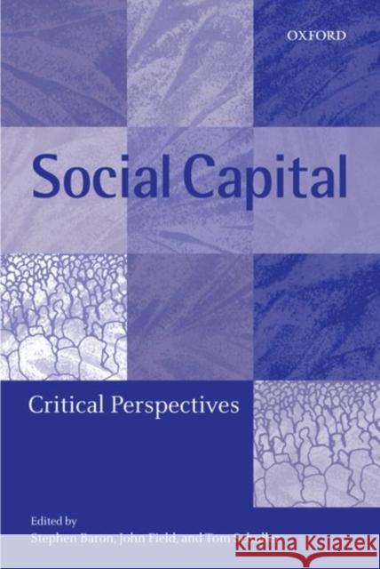 Social Capital: Critical Perspectives Baron, Stephen 9780198297130 Oxford University Press