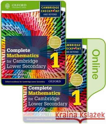 Complete Mathematics for Cambridge Secondary 1 Book 1: Print and Online Student Book Deborah Barton   9780198379638 Oxford University Press