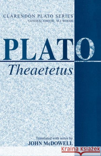 Theaetetus  Plato 9780198720836 0