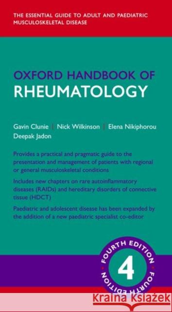 Oxford Handbook of Rheumatology 4e Clunie, Gavin 9780198728252
