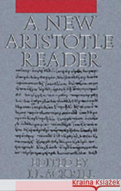 New Aristotle Reader Aristotle 9780198750611