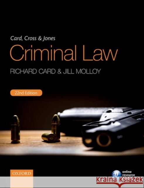 Card, Cross & Jones Criminal Law Card, Richard 9780198753094