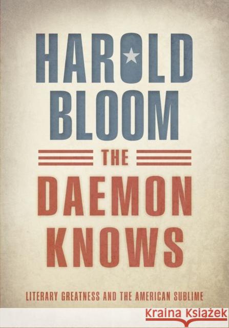 Daemon Knows Harold Bloom 9780198753599