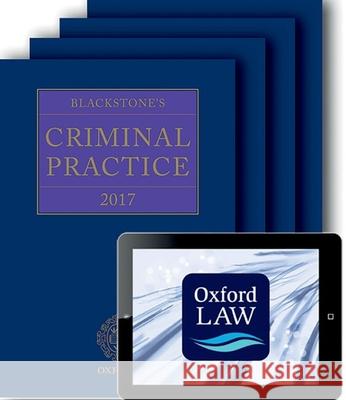 Blackstone's Criminal Practice: 2017 Professor David Ormerod, QC David Perry  9780198794066 Oxford University Press