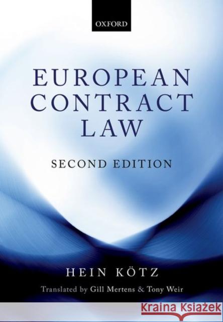 European Contract Law Hein Kotz 9780198800040