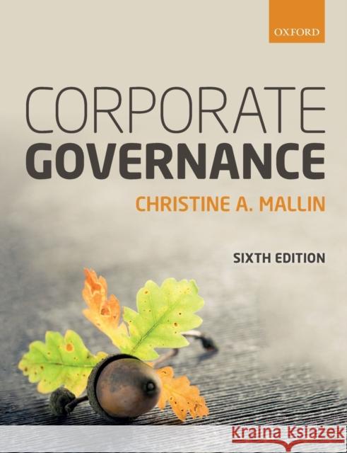 Corporate Governance Christine Mallin 9780198806769 Oxford University Press